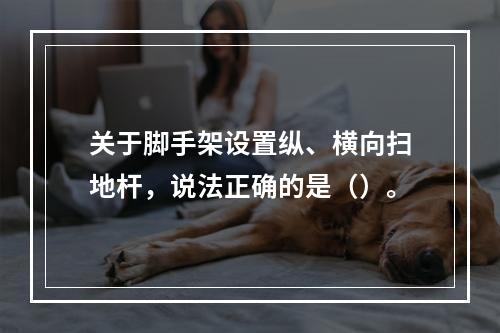 关于脚手架设置纵、横向扫地杆，说法正确的是（）。