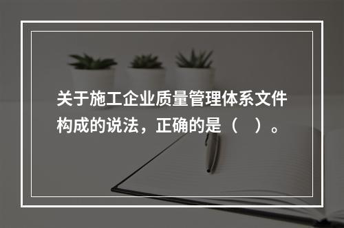 关于施工企业质量管理体系文件构成的说法，正确的是（　）。