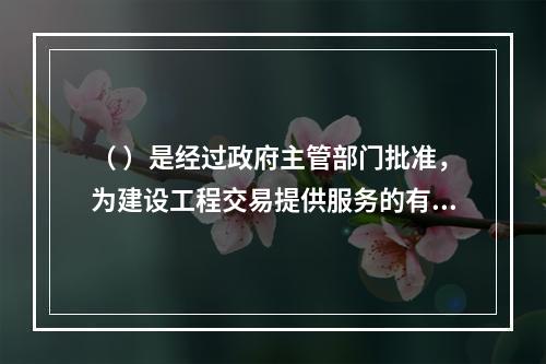 （ ）是经过政府主管部门批准，为建设工程交易提供服务的有形建