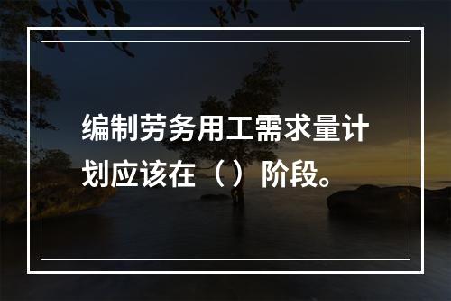 编制劳务用工需求量计划应该在（ ）阶段。