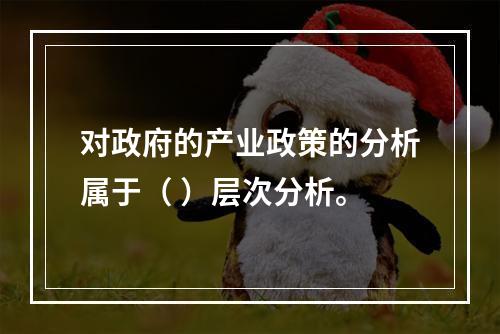 对政府的产业政策的分析属于（ ）层次分析。