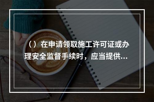 （ ）在申请领取施工许可证或办理安全监督手续时，应当提供危险