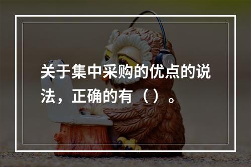 关于集中采购的优点的说法，正确的有（ ）。