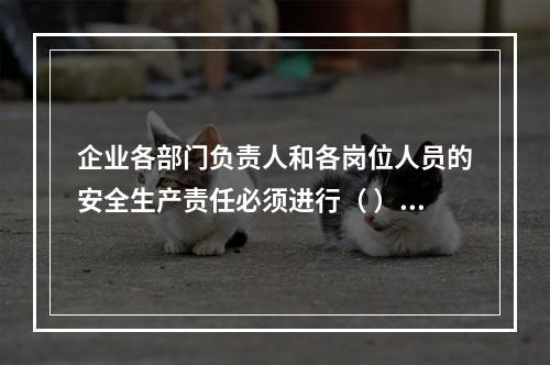 企业各部门负责人和各岗位人员的安全生产责任必须进行（ ），并