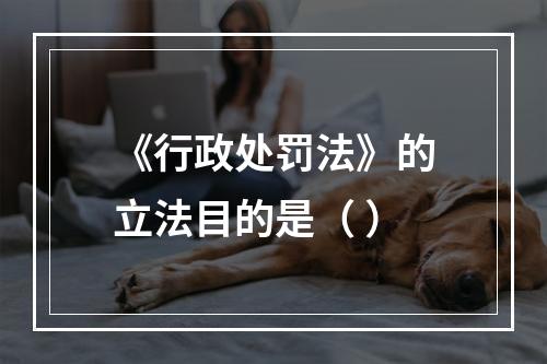 《行政处罚法》的立法目的是（ ）