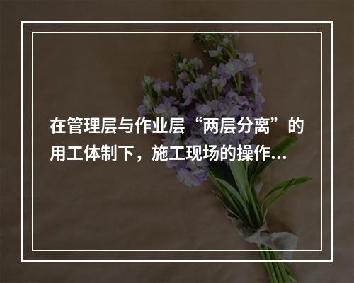 在管理层与作业层“两层分离”的用工体制下，施工现场的操作工人