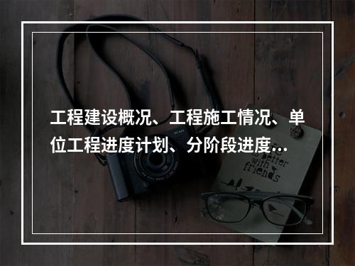 工程建设概况、工程施工情况、单位工程进度计划、分阶段进度计划