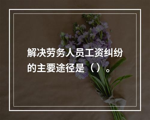 解决劳务人员工资纠纷的主要途径是（ ）。