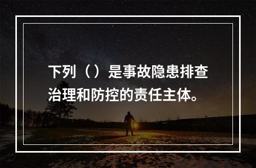 下列（ ）是事故隐患排查治理和防控的责任主体。