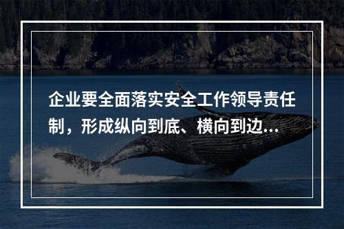 企业要全面落实安全工作领导责任制，形成纵向到底、横向到边的严