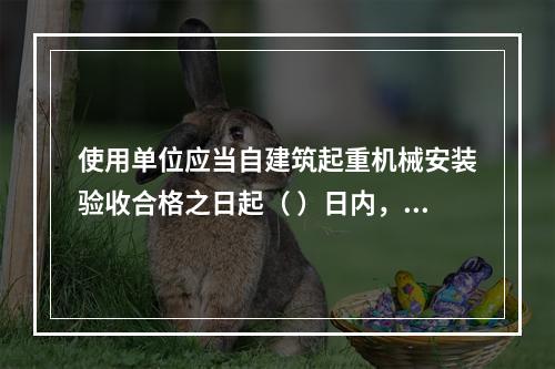 使用单位应当自建筑起重机械安装验收合格之日起（ ）日内，向工