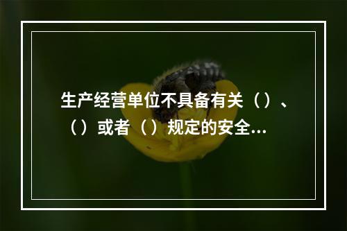 生产经营单位不具备有关（ ）、（ ）或者（ ）规定的安全生产