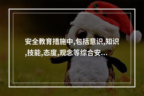 安全教育措施中,包括意识,知识,技能,态度,观念等综合安全素