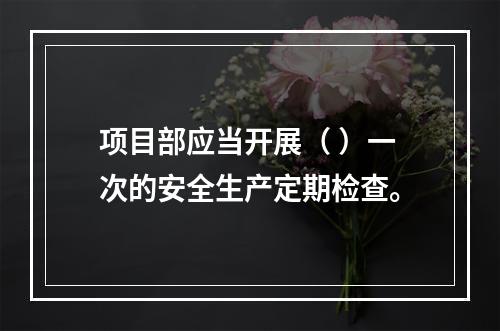 项目部应当开展（ ）一次的安全生产定期检查。