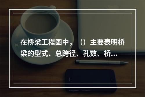 在桥梁工程图中，（）主要表明桥梁的型式、总跨径、孔数、桥梁标