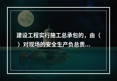 建设工程实行施工总承包的，由（ ）对现场的安全生产负总责。