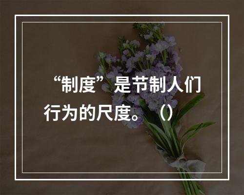 “制度”是节制人们行为的尺度。（）