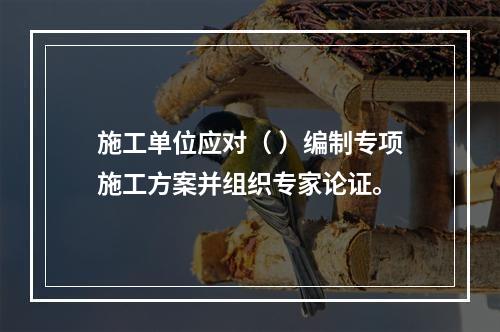 施工单位应对（ ）编制专项施工方案并组织专家论证。