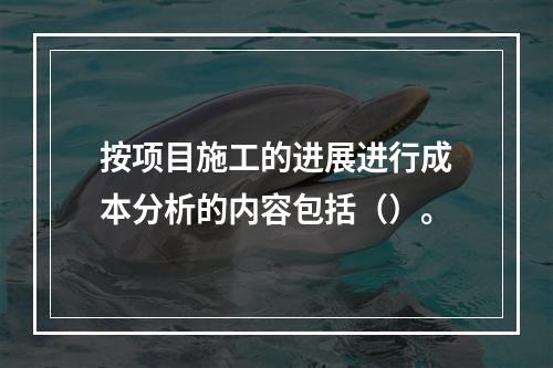 按项目施工的进展进行成本分析的内容包括（）。