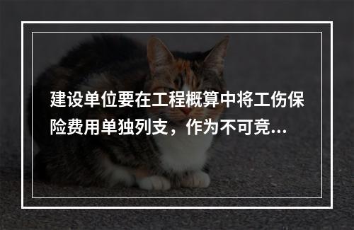 建设单位要在工程概算中将工伤保险费用单独列支，作为不可竞争费