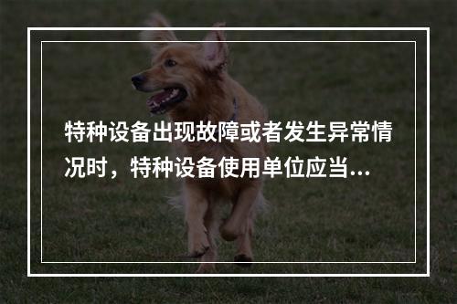 特种设备出现故障或者发生异常情况时，特种设备使用单位应当对其