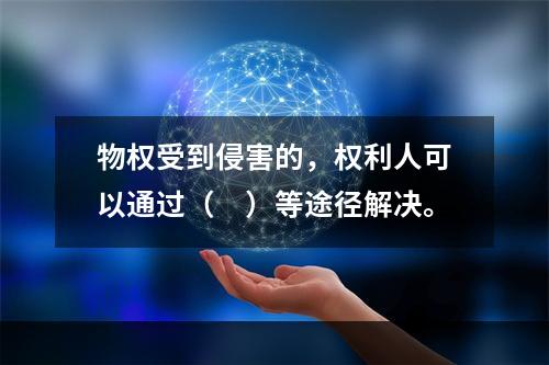 物权受到侵害的，权利人可以通过（　）等途径解决。