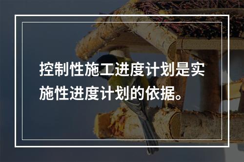 控制性施工进度计划是实施性进度计划的依据。