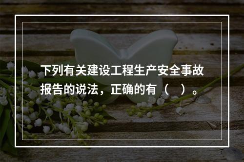 下列有关建设工程生产安全事故报告的说法，正确的有（　）。