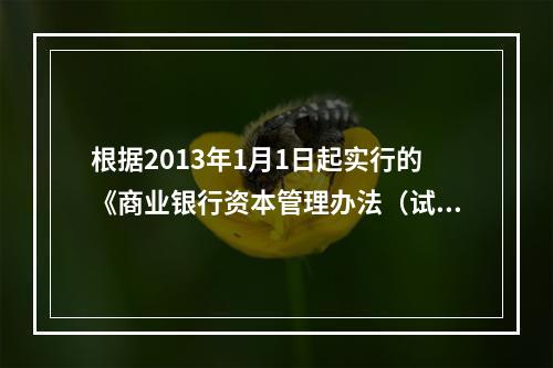 根据2013年1月1日起实行的《商业银行资本管理办法（试行