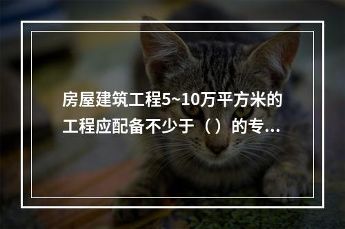 房屋建筑工程5~10万平方米的工程应配备不少于（ ）的专职安