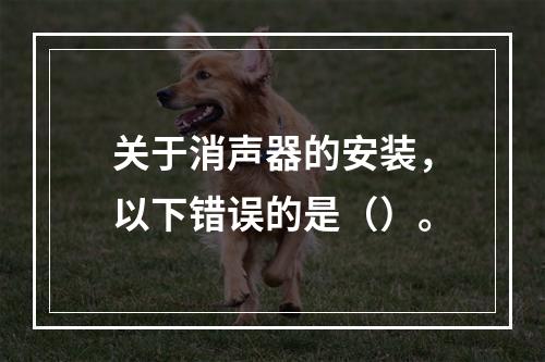 关于消声器的安装，以下错误的是（）。