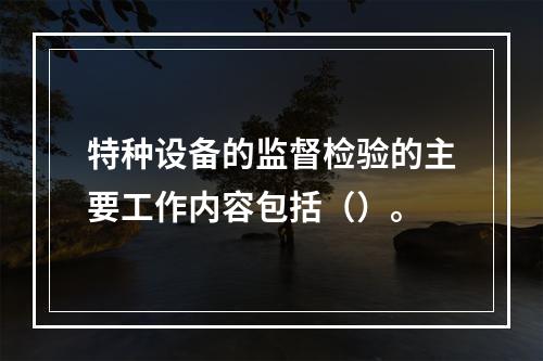 特种设备的监督检验的主要工作内容包括（）。