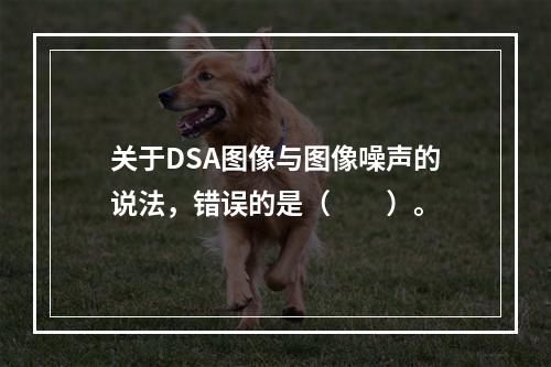 关于DSA图像与图像噪声的说法，错误的是（　　）。