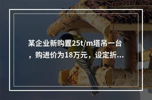 某企业新购置25t/m塔吊一台，购进价为18万元，设定折旧年