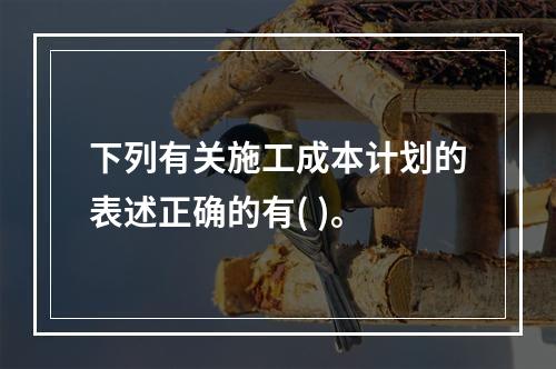 下列有关施工成本计划的表述正确的有( )。