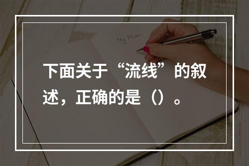 下面关于“流线”的叙述，正确的是（）。