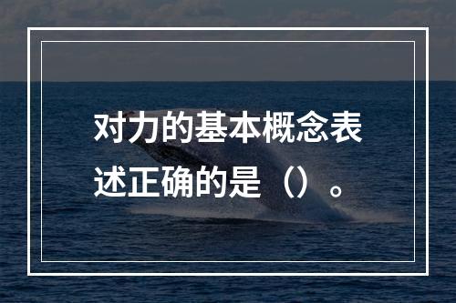 对力的基本概念表述正确的是（）。