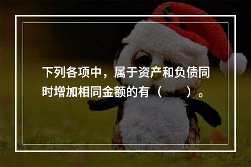 下列各项中，属于资产和负债同时增加相同金额的有（　　）。