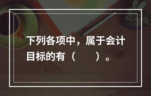 下列各项中，属于会计目标的有（　　）。