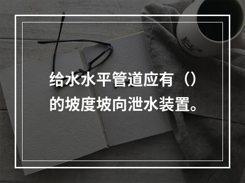 给水水平管道应有（）的坡度坡向泄水装置。