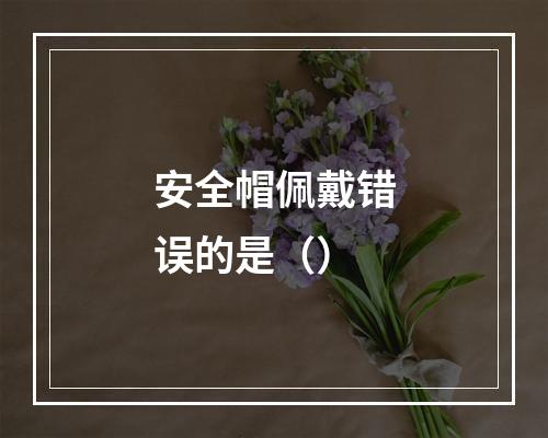 安全帽佩戴错误的是（）