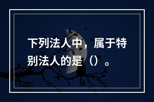 下列法人中，属于特别法人的是（）。