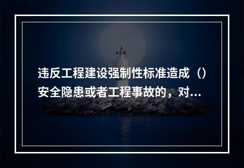 违反工程建设强制性标准造成（）安全隐患或者工程事故的，对事故