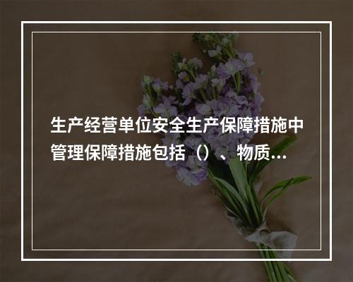 生产经营单位安全生产保障措施中管理保障措施包括（）、物质资源