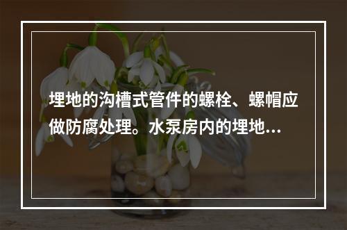 埋地的沟槽式管件的螺栓、螺帽应做防腐处理。水泵房内的埋地管道