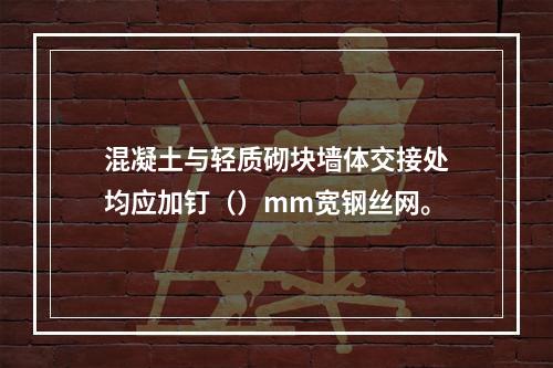 混凝土与轻质砌块墙体交接处均应加钉（）mm宽钢丝网。