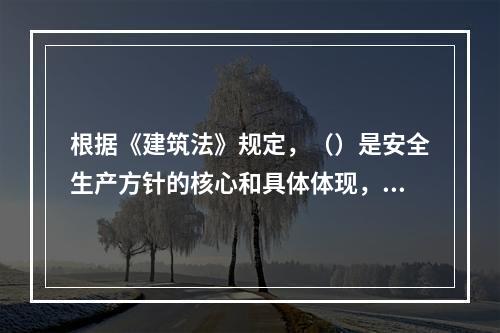 根据《建筑法》规定，（）是安全生产方针的核心和具体体现，是实