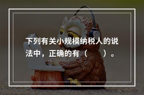 下列有关小规模纳税人的说法中，正确的有（　　）。