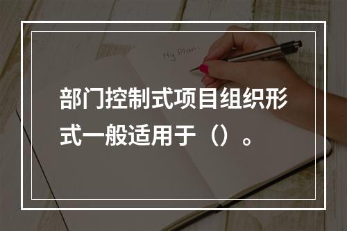 部门控制式项目组织形式一般适用于（）。