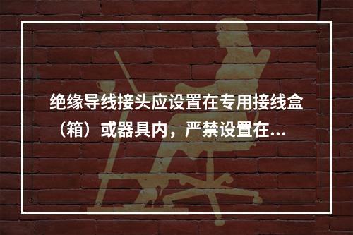 绝缘导线接头应设置在专用接线盒（箱）或器具内，严禁设置在导管